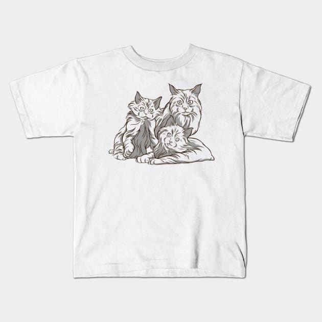 Proud cat mom of little baby kittens Kids T-Shirt by sweetczak